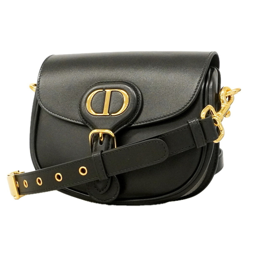 Christian Dior Shoulder Bag, Bobby Leather, Black, Women's